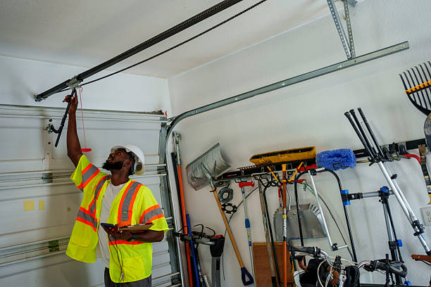 Professional Garage Door technician working in North Hills, NY